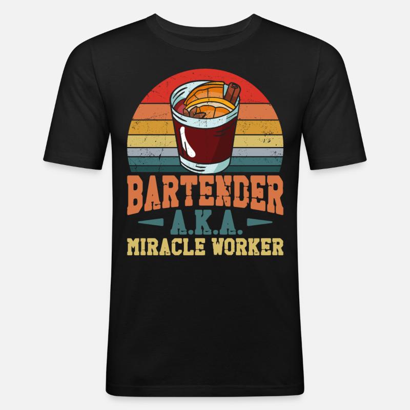 Bartender Mixologist Bartender - Männer Slim Fit T-Shirt - Schwarz