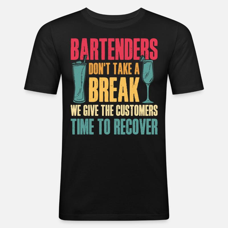 Bartender Mixologist Bartenders - Männer Slim Fit T-Shirt - Schwarz