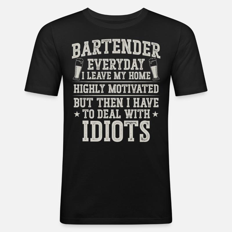 Bartender Mixologist Bartender - Männer Slim Fit T-Shirt - Schwarz