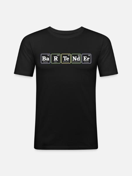 Bartender Mixologist Elements - Männer Slim Fit T-Shirt - Schwarz