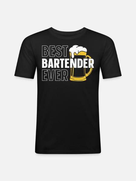 Bartender Mixologist Best - Männer Slim Fit T-Shirt - Schwarz