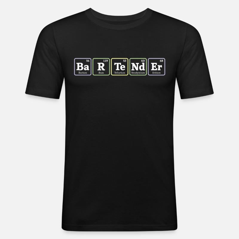 Bartender Mixologist Elements - Men's Slim Fit T-Shirt - black