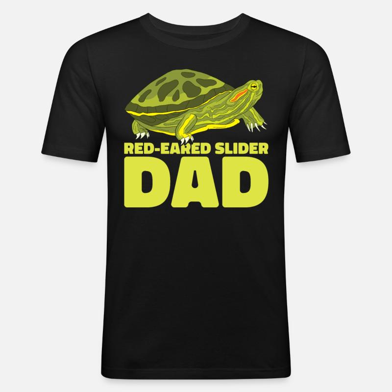 Red-eared Turtle Turtle - Men's Slim Fit T-Shirt - black