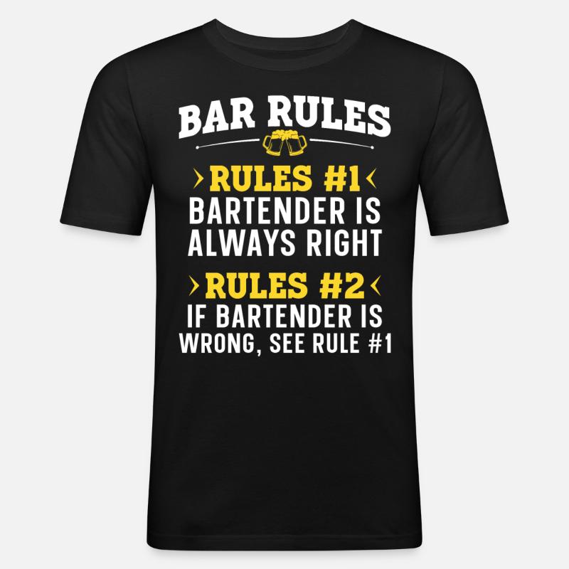 Bartender Mixologist Bar Rules - Men's Slim Fit T-Shirt - black