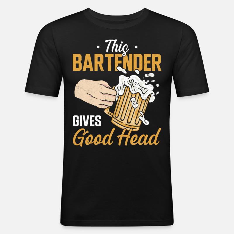 Bartender Mixologist This - Männer Slim Fit T-Shirt - Schwarz