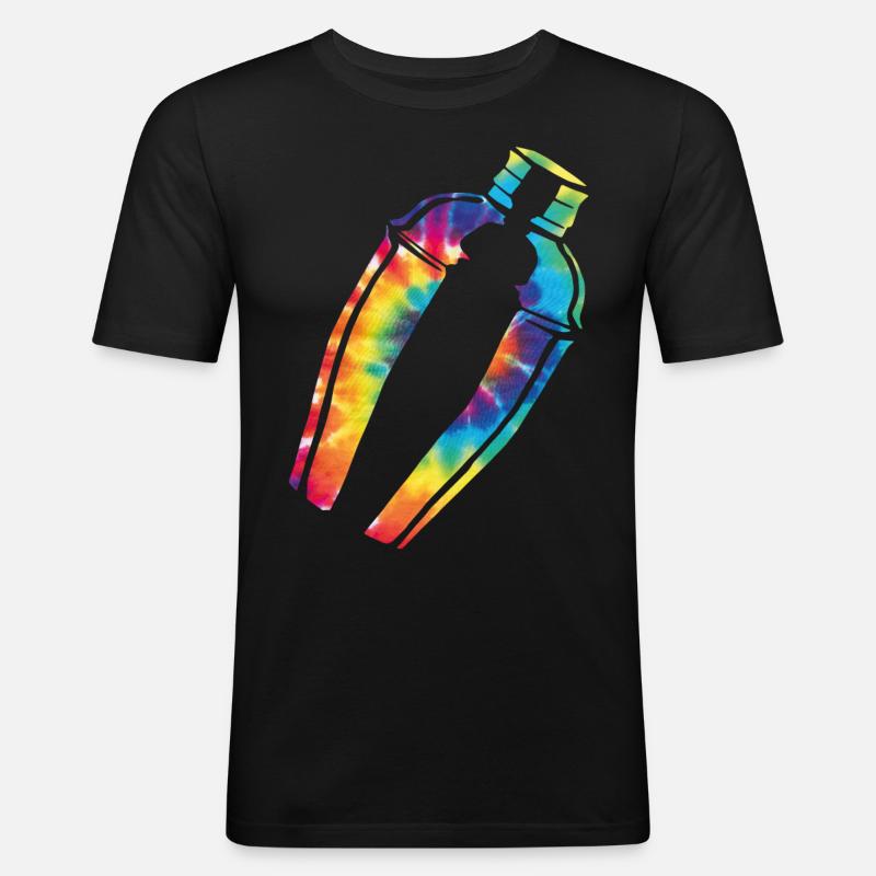 Bartender Mixologist Tie Dye - Männer Slim Fit T-Shirt - Schwarz