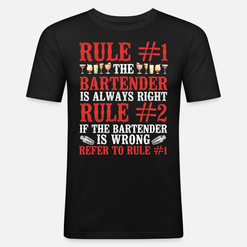 Bartender Mixologist Rule #1 The - Männer Slim Fit T-Shirt - Schwarz