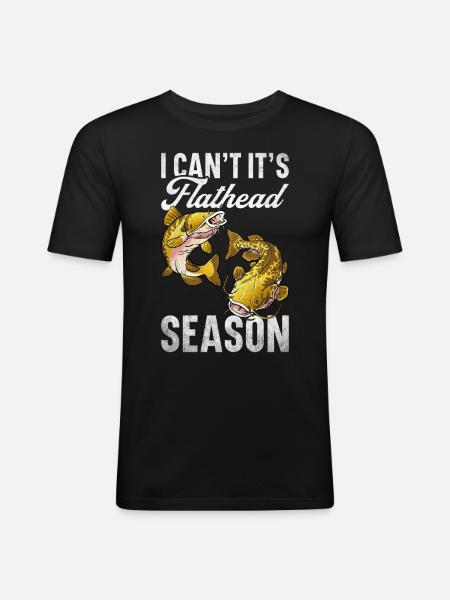 Wels Angler Catfish Catfishing Welsangeln - Männer Slim Fit T-Shirt - Schwarz