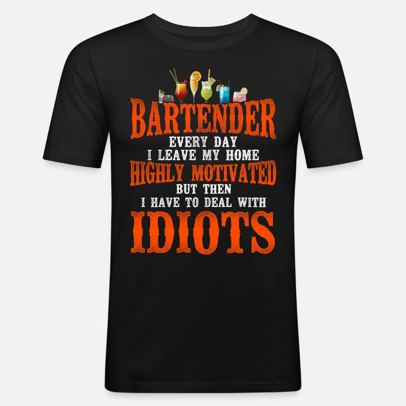 Bartender Mixologist Bartender - Männer Slim Fit T-Shirt - Schwarz