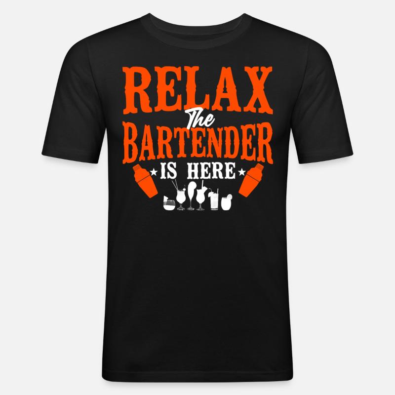 Bartender Mixologist Relax The - Männer Slim Fit T-Shirt - Schwarz