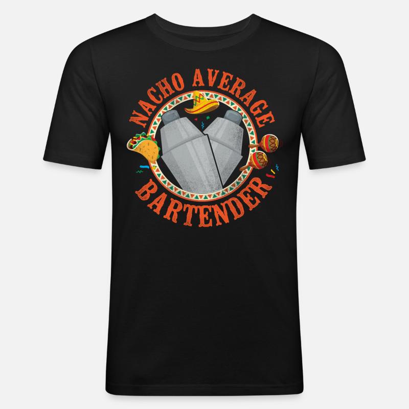 Bartender Mixologist Nacho Average - Männer Slim Fit T-Shirt - Schwarz