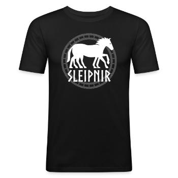 Sleipnir Odin Wotan Nordic Valhalla Team Fenrir Vi - Männer Slim Fit T-Shirt - Schwarz - Vorne - Nik (191cm)