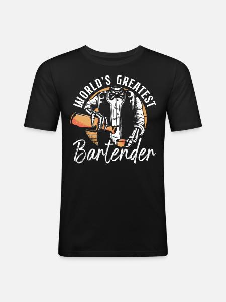 Bartender Mixologist World's - Men's Slim Fit T-Shirt - black