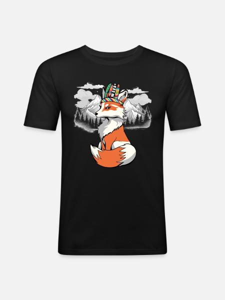 Shamans Fox Foxes Shaman - Men's Slim Fit T-Shirt - black