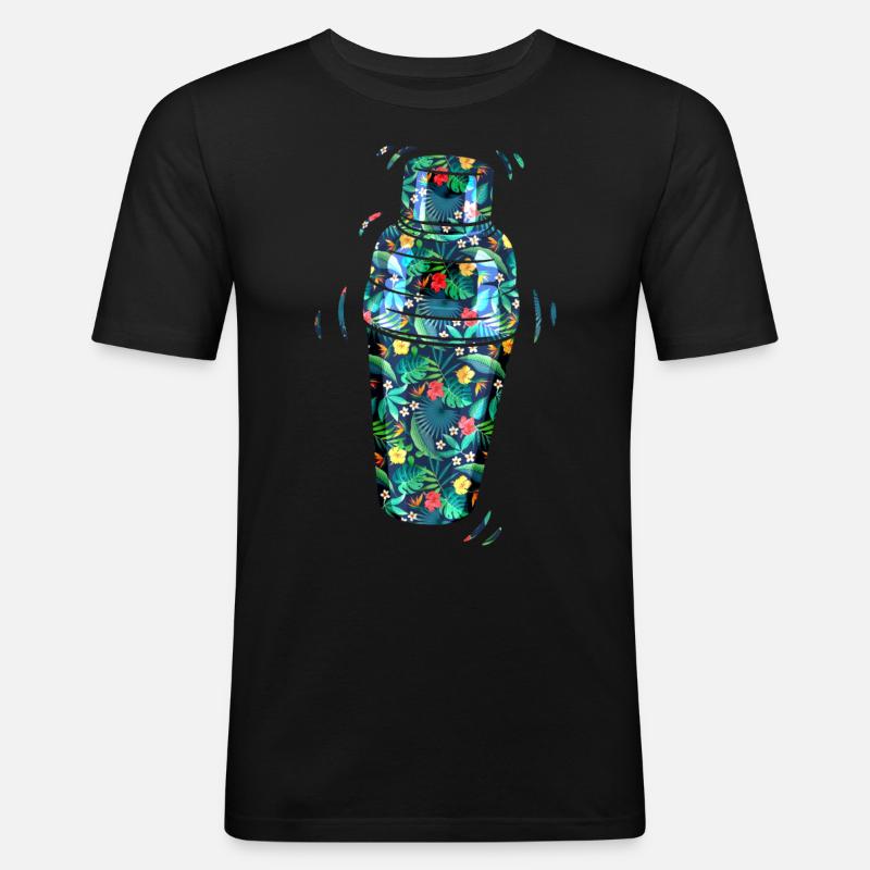 Bartender Mixologist Floral - Männer Slim Fit T-Shirt - Schwarz