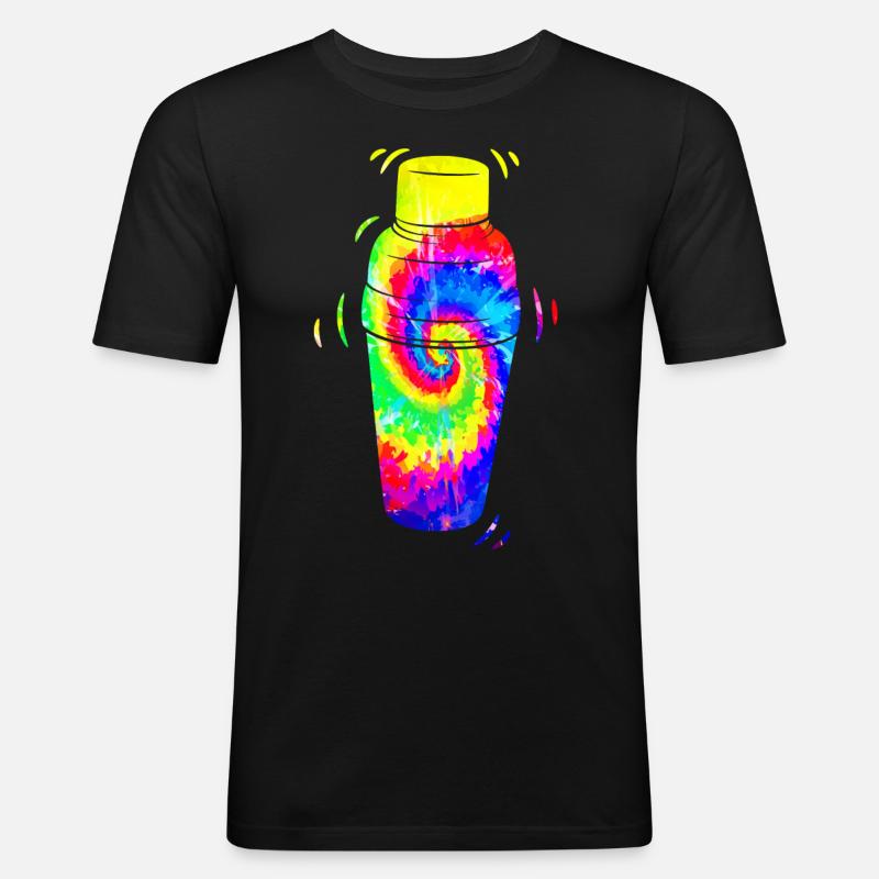 Bartender Mixologist Tie Dye - Männer Slim Fit T-Shirt - Schwarz