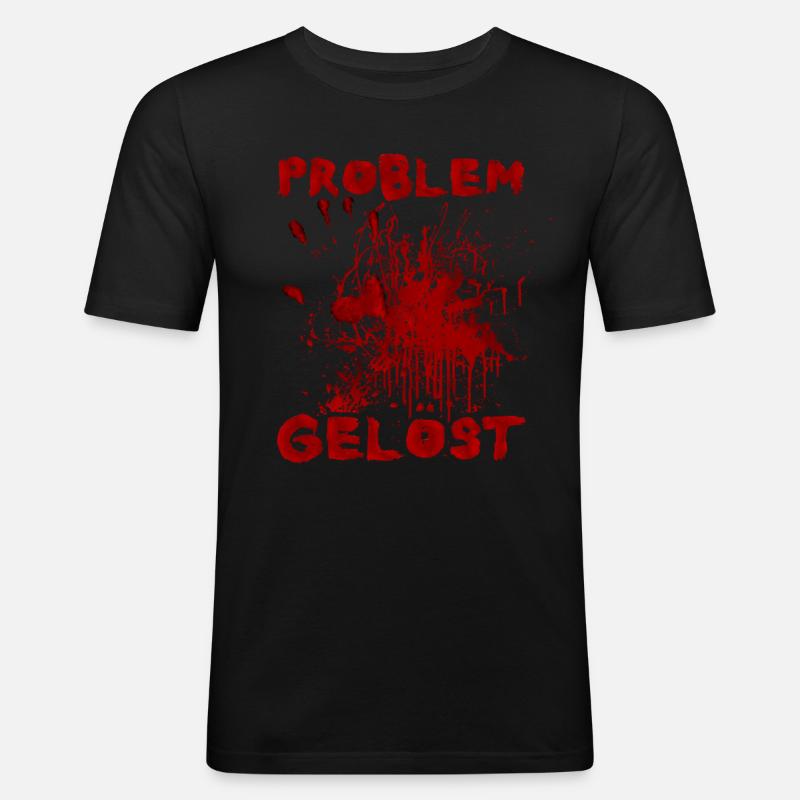 Problem solved - Funny Halloween saying - Men's Slim Fit T-Shirt - black
