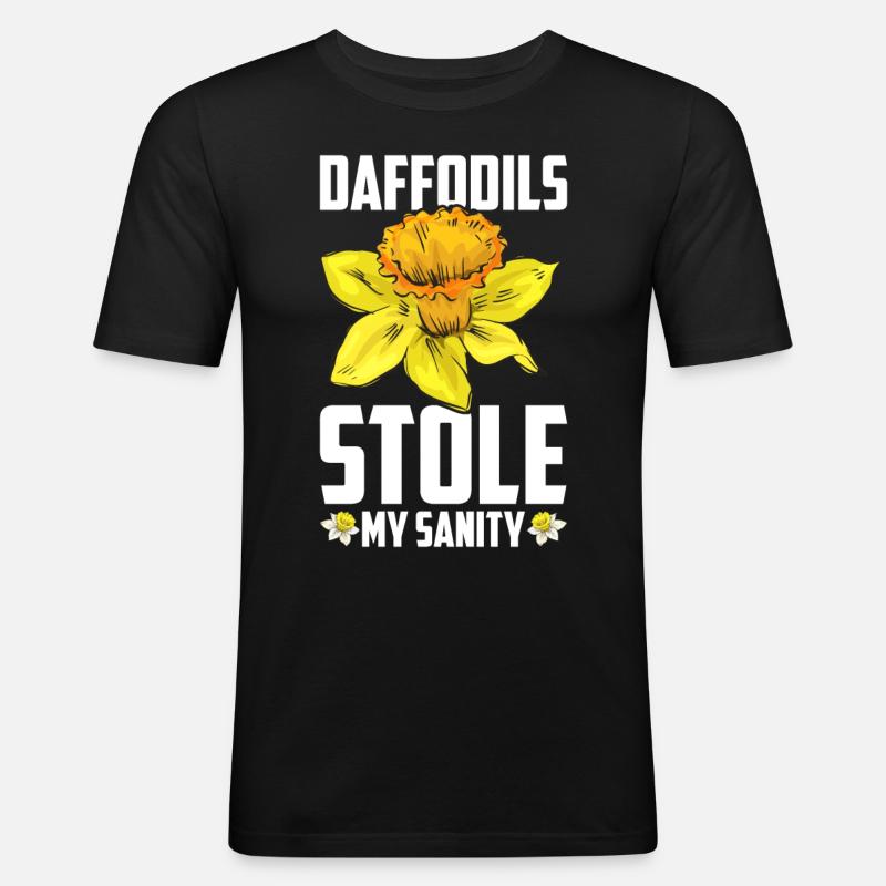 Daffodils Flower Daffodil Daffodils - Men's Slim Fit T-Shirt - black