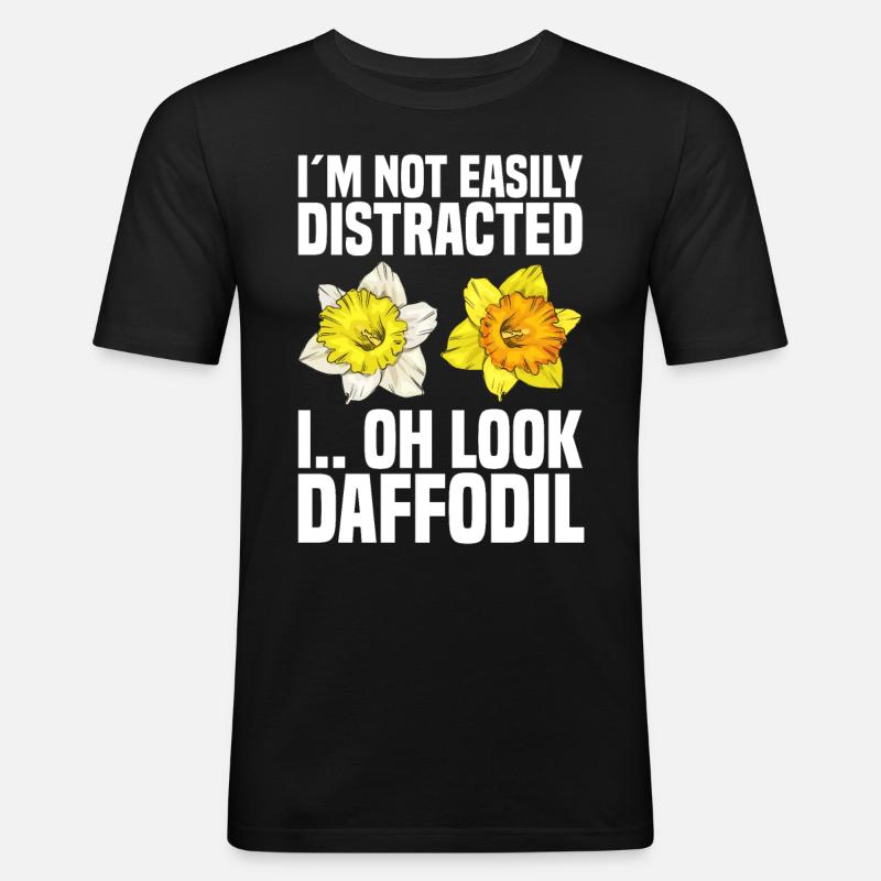 Daffodils Flower Daffodil Daffodils - Men's Slim Fit T-Shirt - black