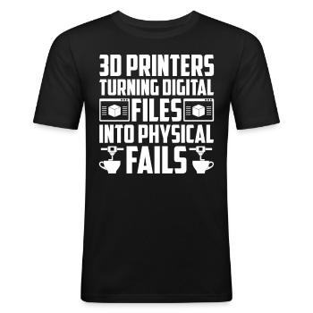 3D Drucker Filament 3D Drucken 3D Druck 3D Printer - Männer Slim Fit T-Shirt - Schwarz - Vorne - Nik (191cm)