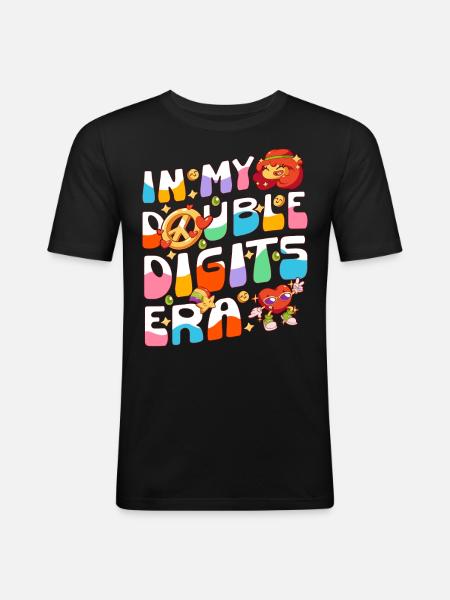 10 Years Old 10th Birthday - Men's Slim Fit T-Shirt - black