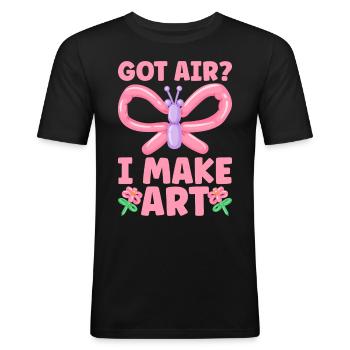 Ballon Twister Ballon Artiste Ballon Animaux - T-shirt près du corps Homme - noir - Devant - Nik (191cm)