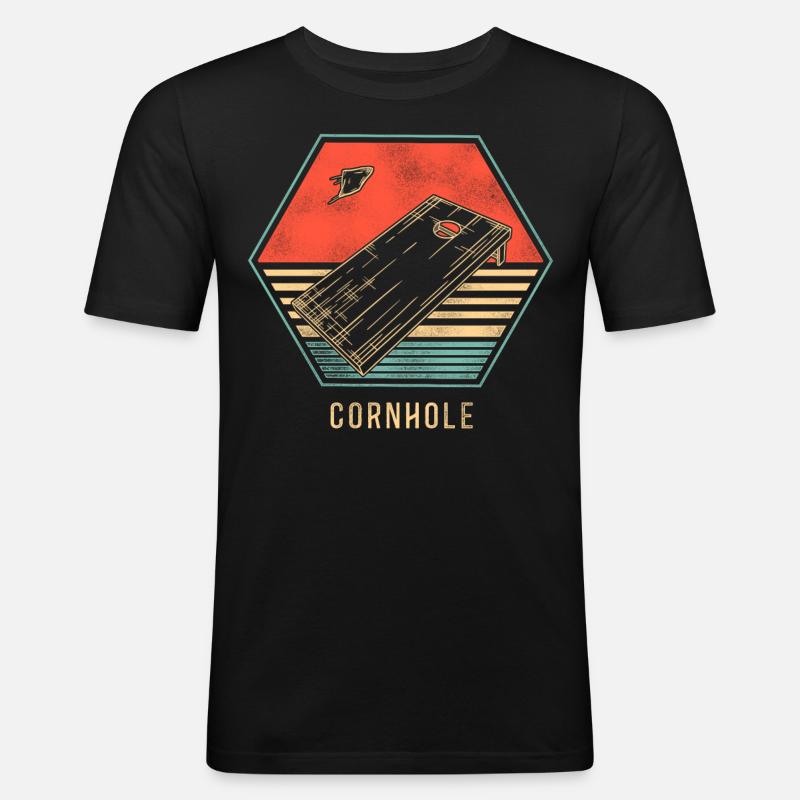 Cornhole Team Bean Bag Player - Men's Slim Fit T-Shirt - black