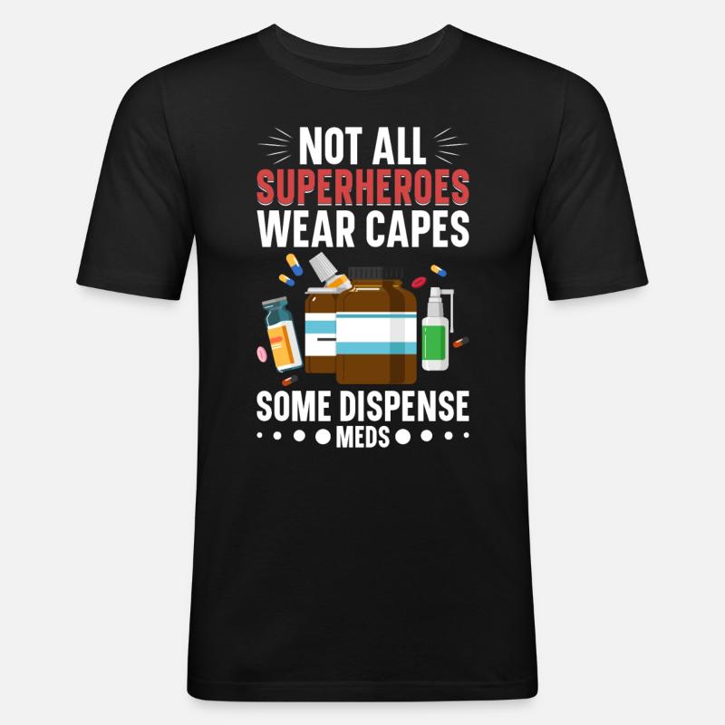 Pharmazeutischer Assistent Pharmazie Techniker - Männer Slim Fit T-Shirt - Schwarz