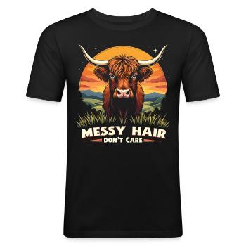 Scottish Highland Cattle Highland Cow Highland Cow - Men's Slim Fit T-Shirt - black - Front - Nik (191cm)