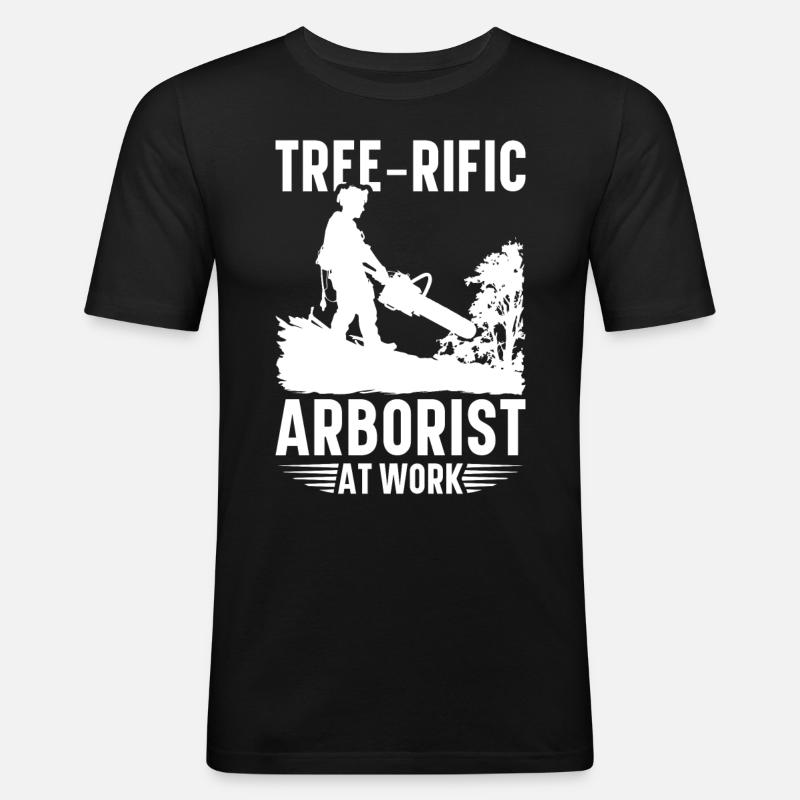 Arborist Baumpfleger Baumkletterer Baumklettern - Männer Slim Fit T-Shirt - Schwarz