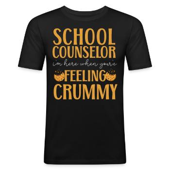 Conseiller scolaire Pun School - T-shirt près du corps Homme - noir - Devant - Nik (191cm)