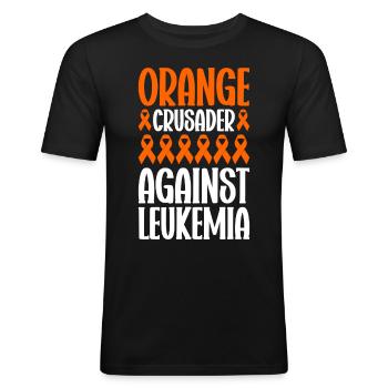Leukämie Bewusstsein Blutkrebs Bekämpfung - Männer Slim Fit T-Shirt - Schwarz - Vorne - Nik (191cm)