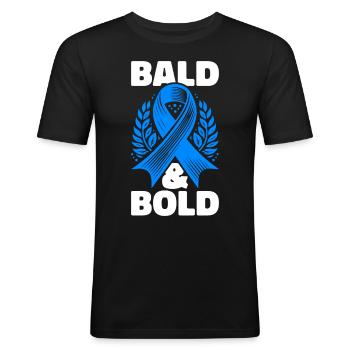 Alopecia Areata Bewusstsein Haarausfall - Männer Slim Fit T-Shirt - Schwarz - Vorne - Nik (191cm)