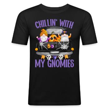 Halloween Kostüm - Männer Slim Fit T-Shirt - Schwarz - Vorne - Nik (191cm)