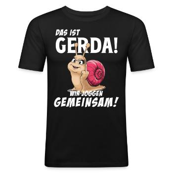Funny Tshirt Humor Lazy Fun Sport Running Work - Men's Slim Fit T-Shirt - black - Front - Nik (191cm)