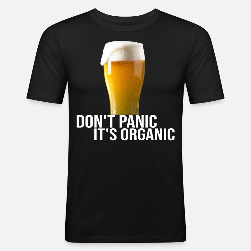 DON'T PANIC IT S ORGANIC - Männer Slim Fit T-Shirt - Schwarz