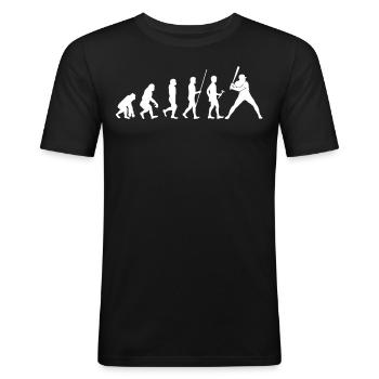 Baseball Sport Baseballspieler Pitcher Catcher USA - Männer Slim Fit T-Shirt - Schwarz - Vorne - Nik (191cm)