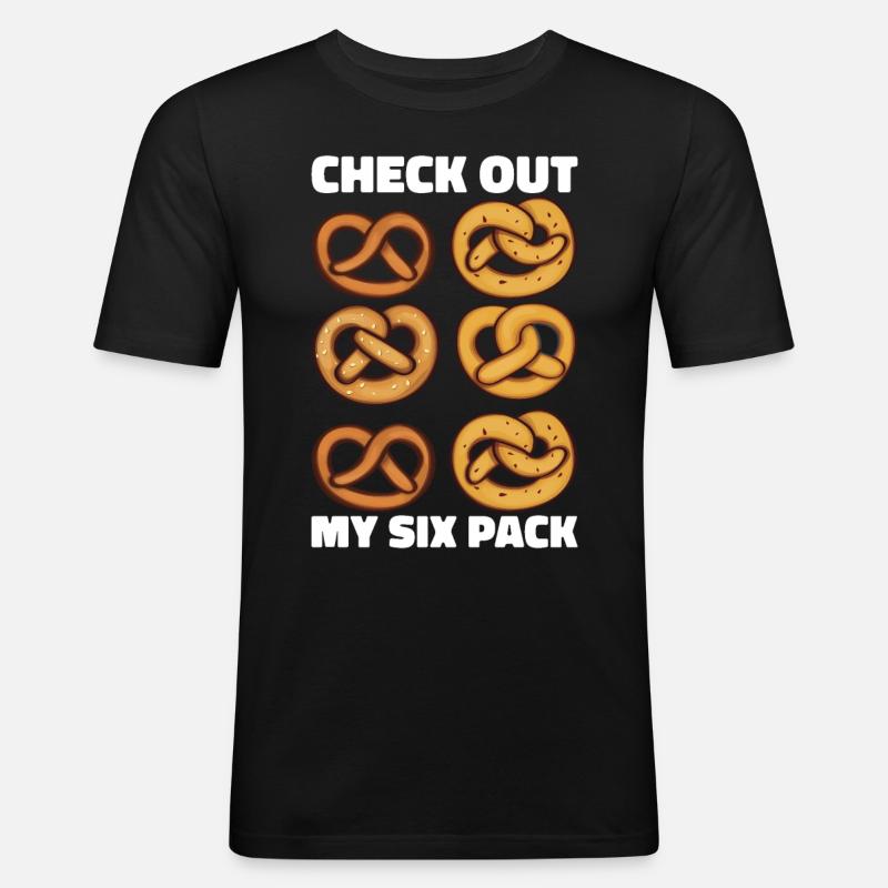 Bretzel Brezeln Bäcker Backwaren - Männer Slim Fit T-Shirt - Schwarz