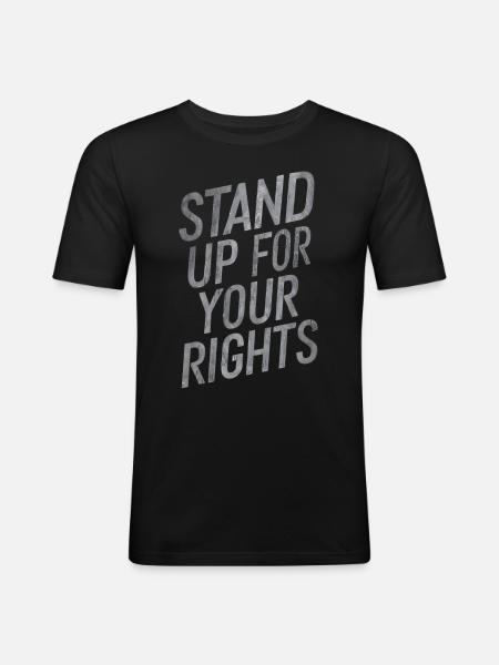 Défendez vos droits - T-shirt près du corps Homme - noir