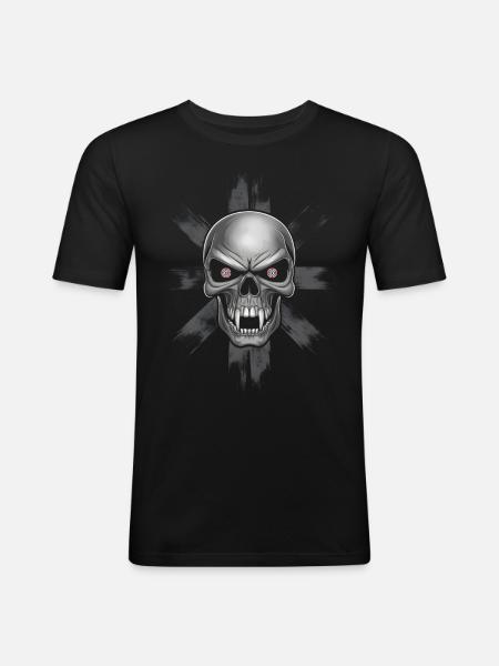 Vampire sinister skull - Men's Slim Fit T-Shirt - black