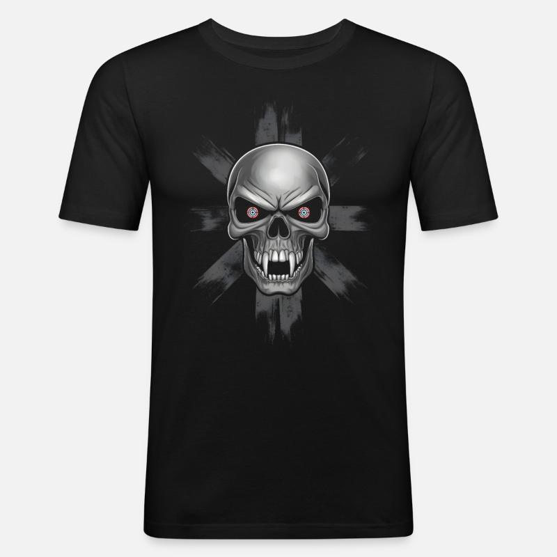 Unheimlicher Vampirschädel - Männer Slim Fit T-Shirt - Schwarz