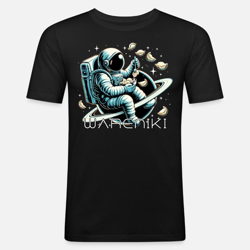 Wareniki Astronaut lecker Geschenk - Männer Slim Fit T-Shirt - Schwarz