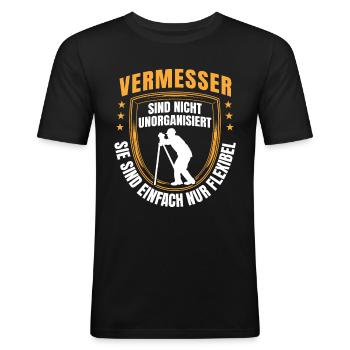 Vermessungstechniker ist flexibel Landvermesser - Männer Slim Fit T-Shirt - Schwarz - Vorne - Nik (191cm)