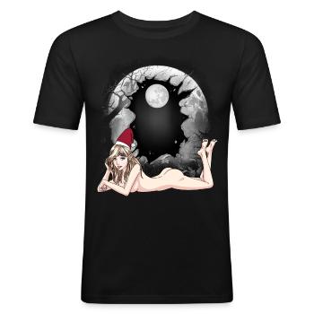 Sexy Santa Claus Santa Troll Xmas Santa - Men's Slim Fit T-Shirt - black - Front - Nik (191cm)