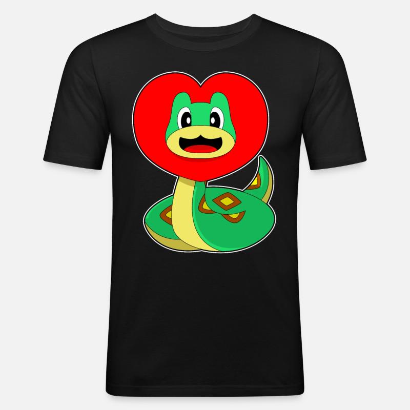 Snake Heart - Men's Slim Fit T-Shirt - black
