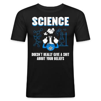 Science Humor Student, Physics, Chemistry - Men's Slim Fit T-Shirt - black - Front - Nik (191cm)
