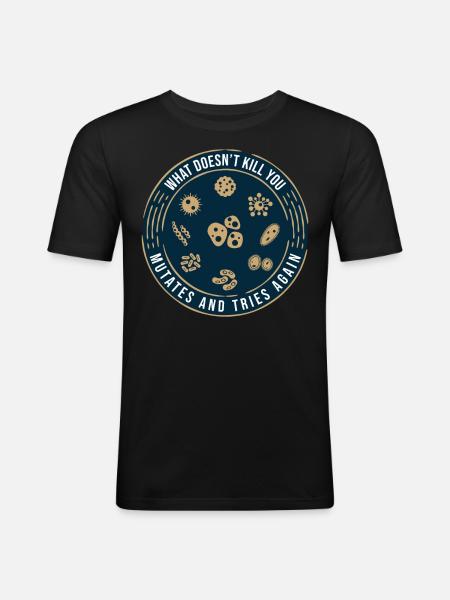 funny saying. Viruses Science Research - Men's Slim Fit T-Shirt - black
