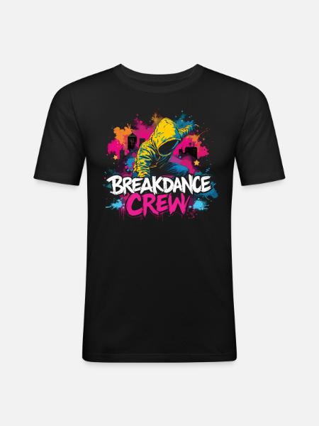 Breakdance Crew Breakdance Breakdancing Breakdance - T-shirt près du corps Homme - noir