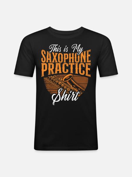 Saxophone C’est mon saxophone - T-shirt près du corps Homme - noir