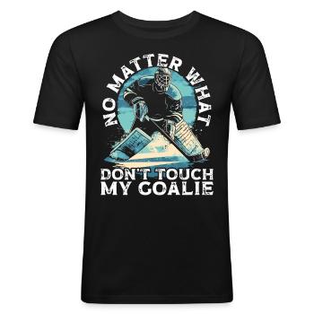 Eishockey Torwart Eishockey Torhüter - Männer Slim Fit T-Shirt - Schwarz - Vorne - Nik (191cm)